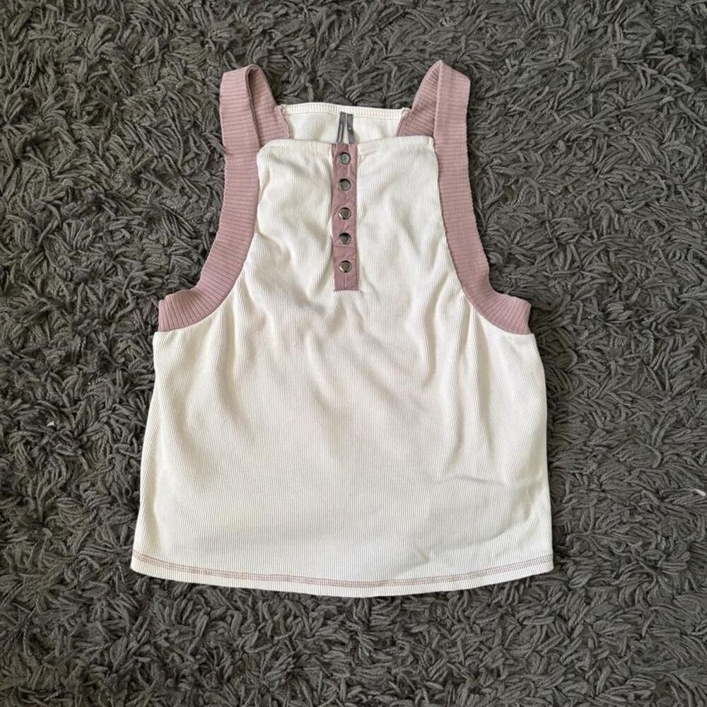 Anthropologie Women's Pink and White Vest